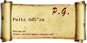 Peltz Géza névjegykártya