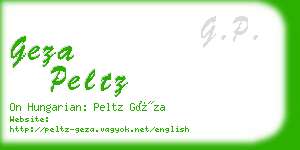 geza peltz business card